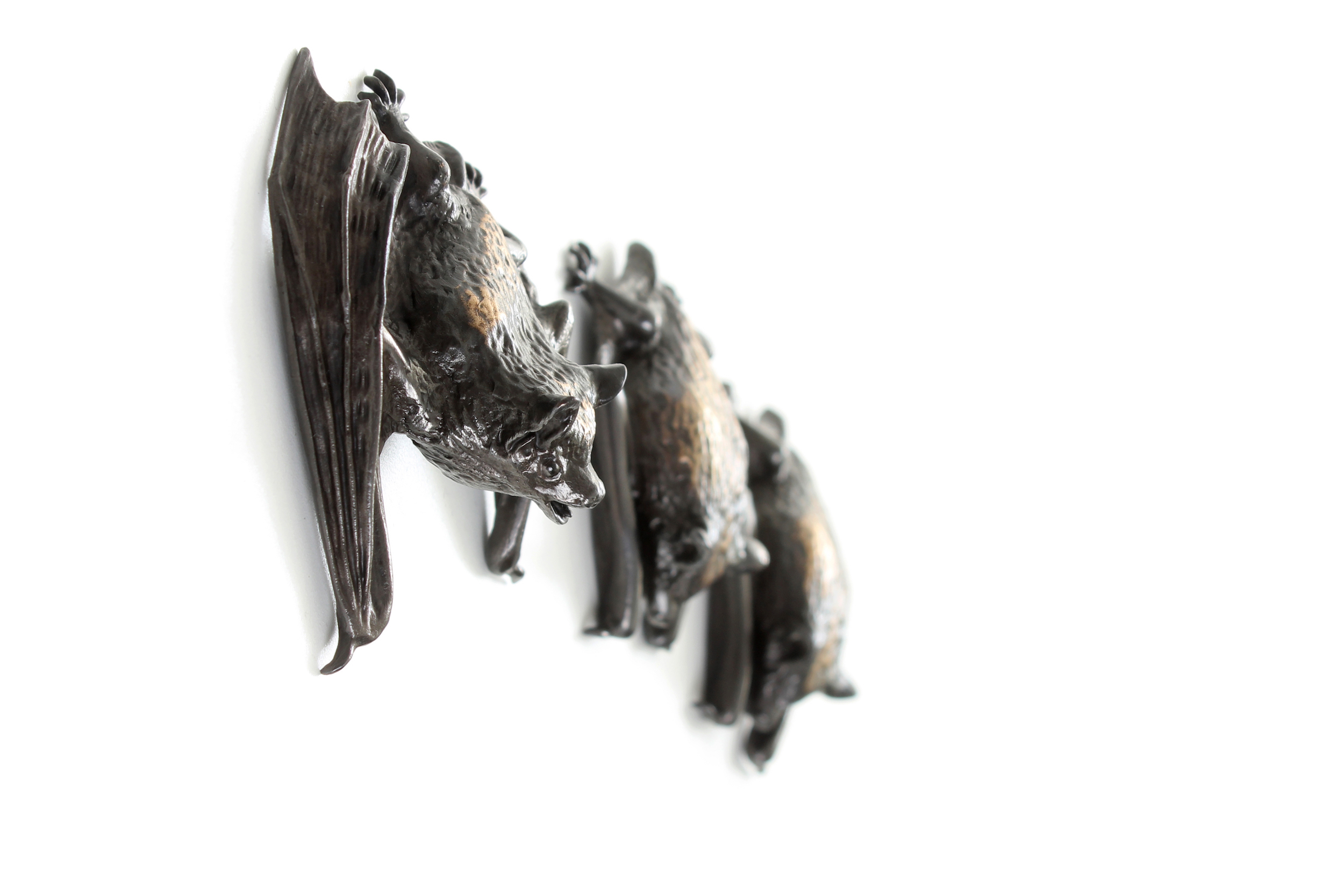 Pipistrelle bats in bronze