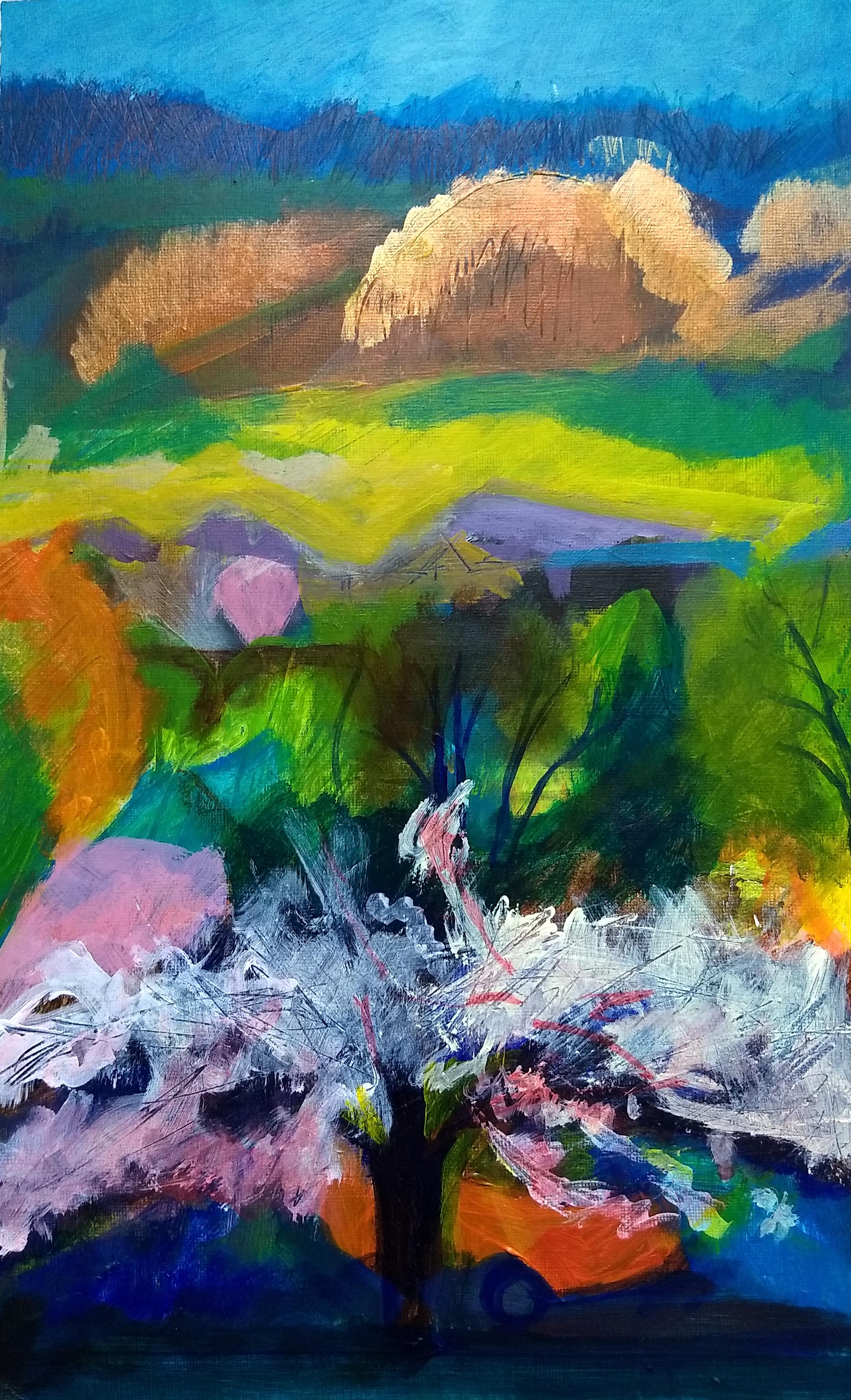 May blossom across the valley.