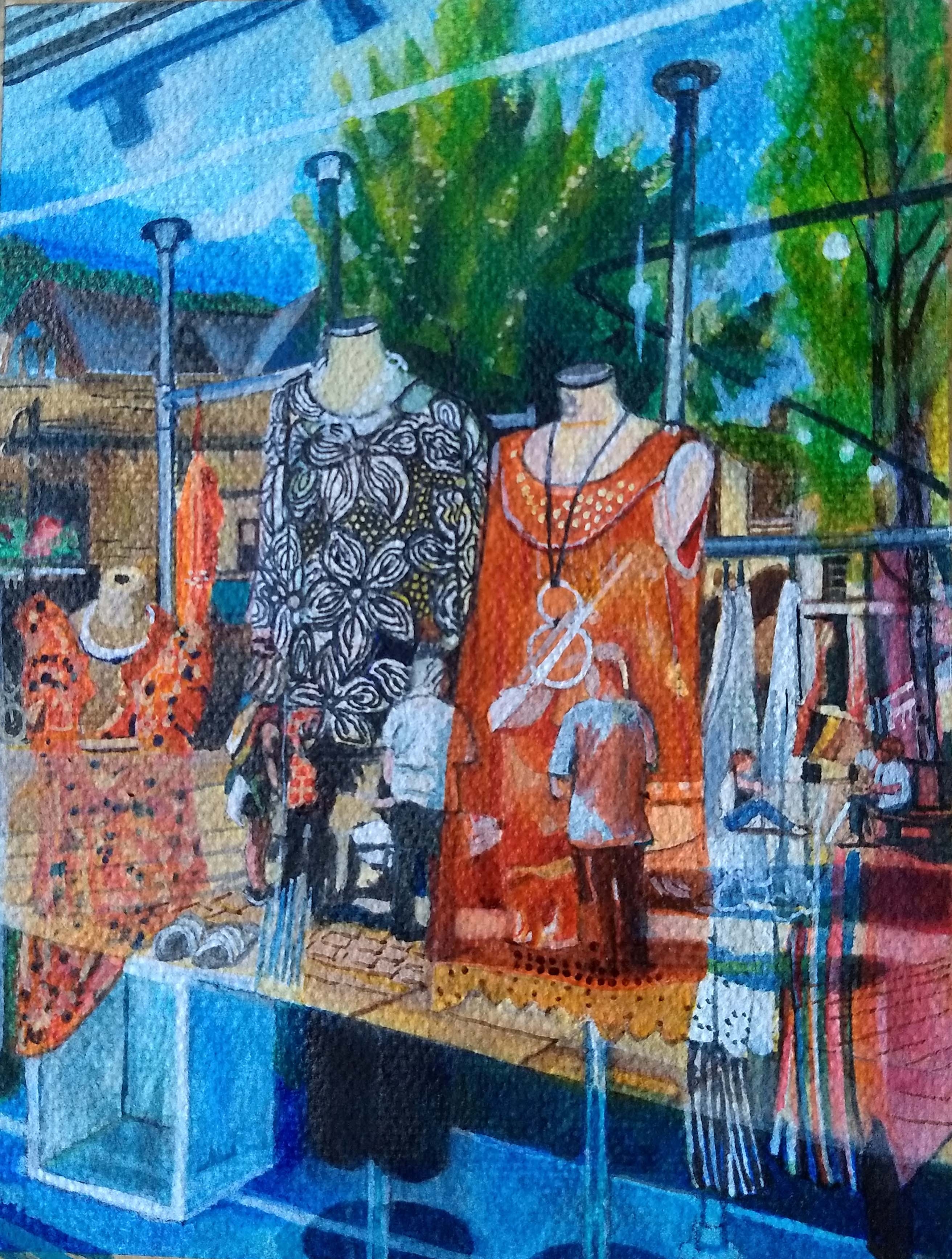 Dress shop reflecting George Square