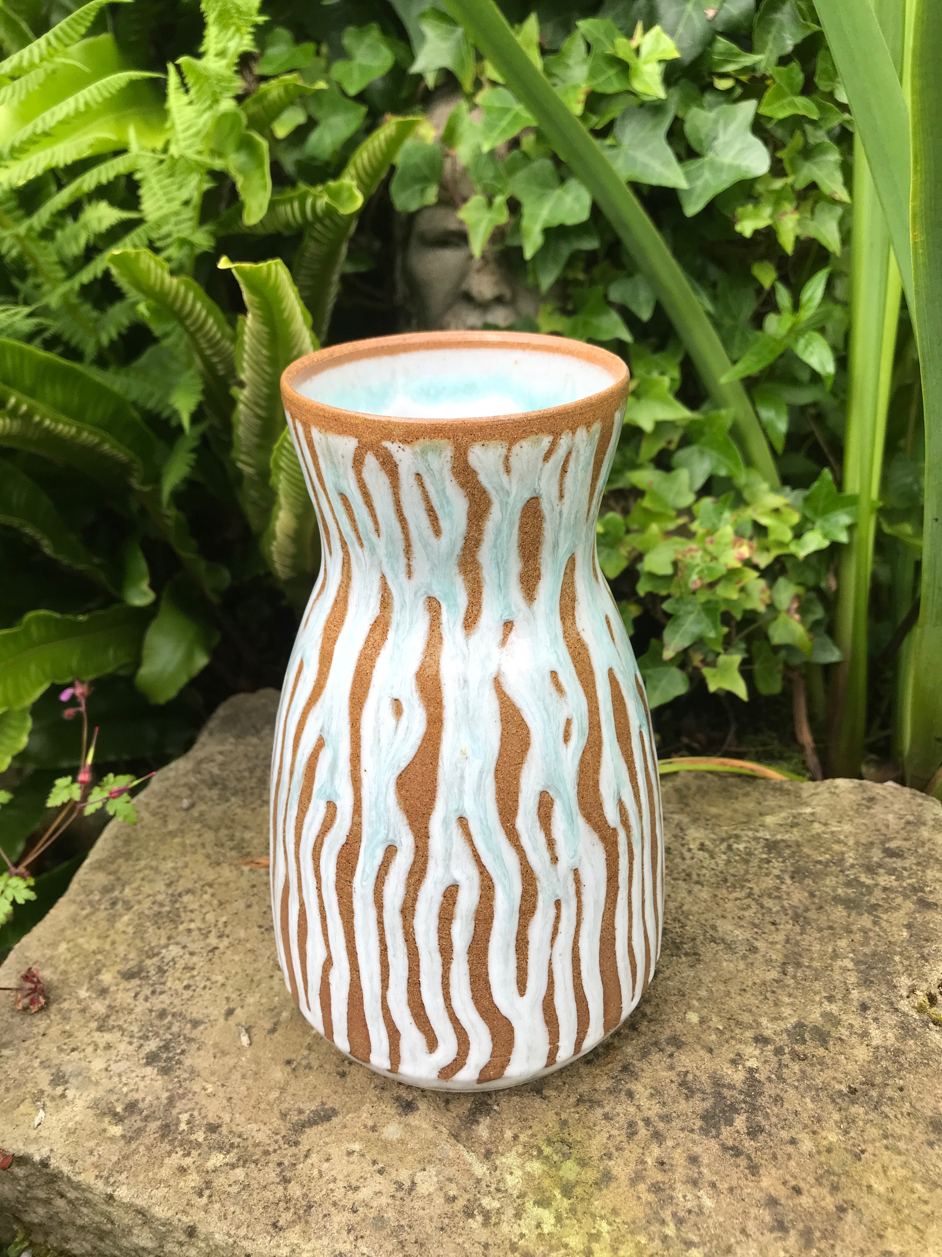 No 1. Celadon flared vase. 22cm h. No 1. Celadon flared vase. 22cm h.