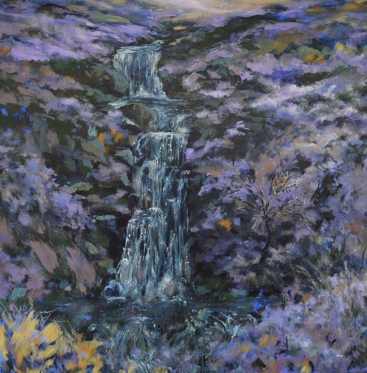 2024 Aug 23 Karin Rose Dubois artist copyright Wessenden Waterfall heather moors 1a