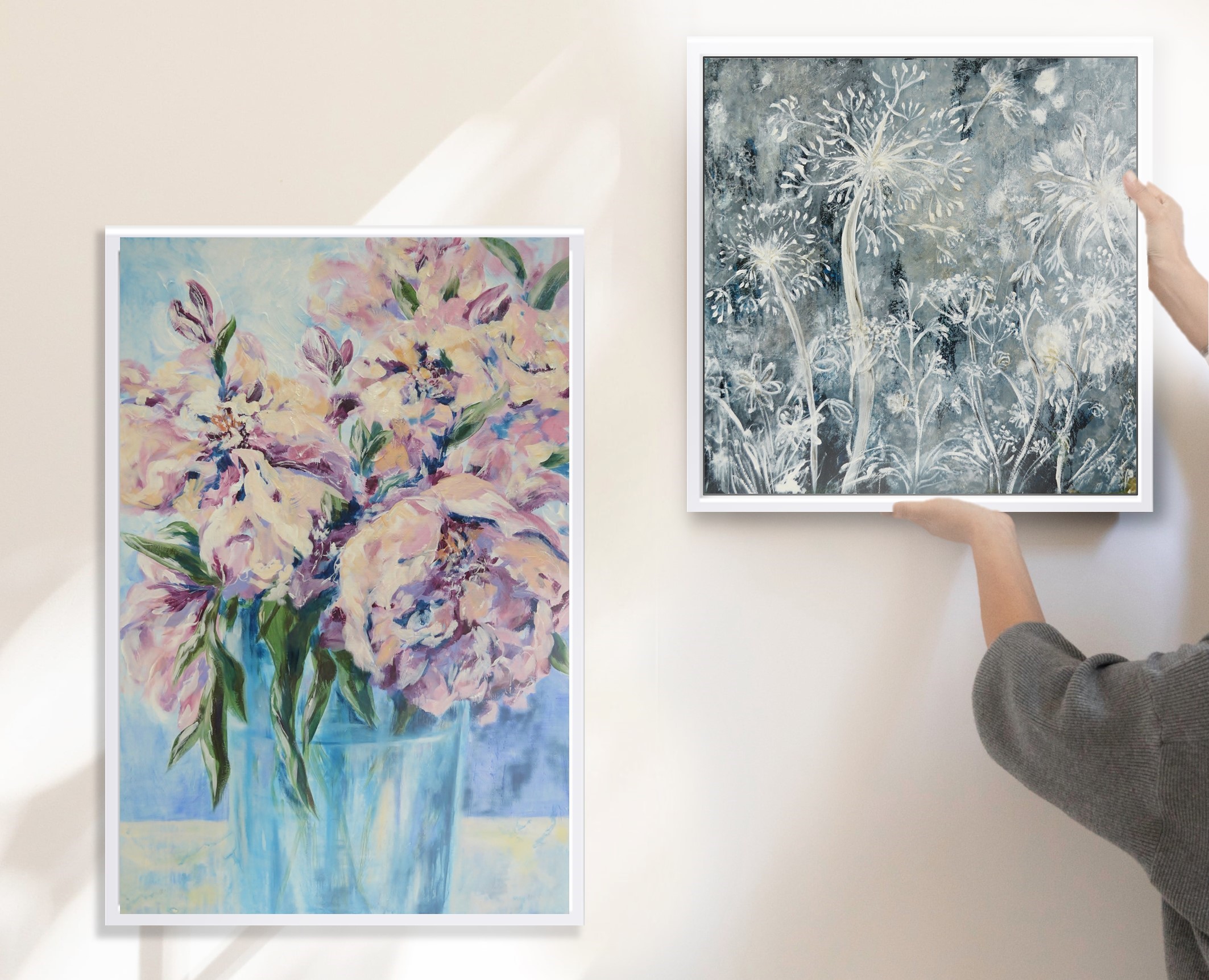 2024 Sept 13 Karin Rose Dubois artist Meadow Wildflowers grey white 4