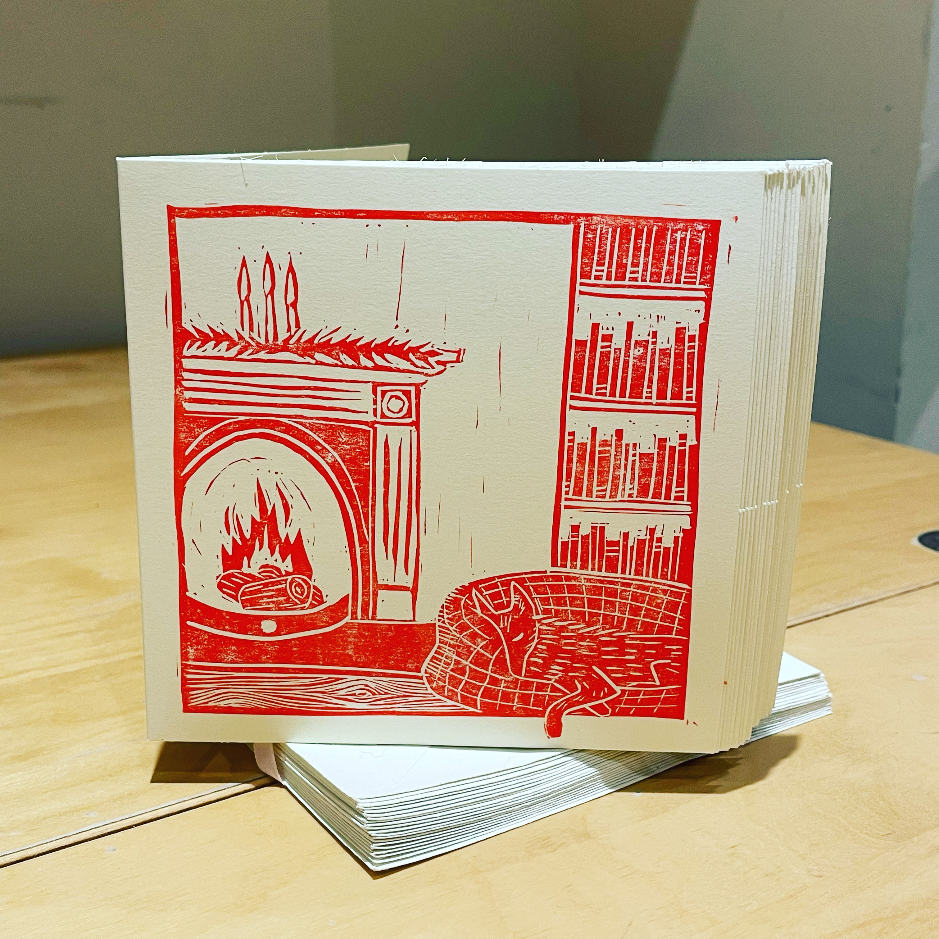 Bonnie Appleton fireplace christmas card